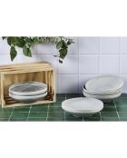 6 Assiettes creuses en Grès Stone gris clair - D.20 cm
