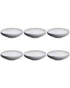 6 Assiettes creuses en Grès Stone gris clair - D.20 cm