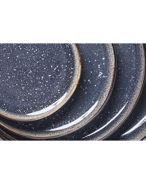 Service Les Essentiels en Grès Iris bleu foncé - 18 pièces