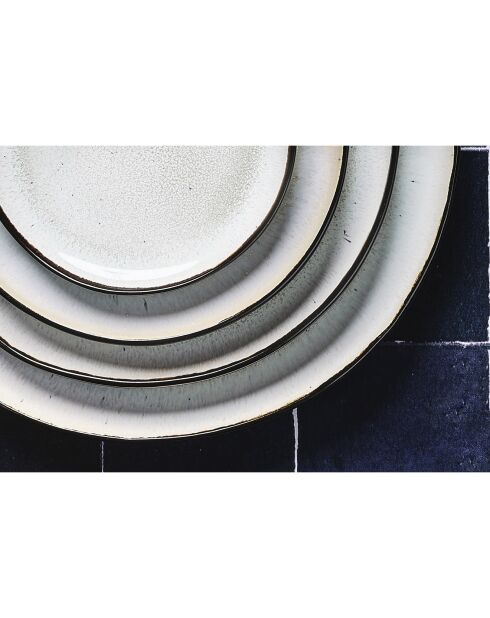 Service Les Essentiels en Grès Iris blanc/ivoire - 18 pièces