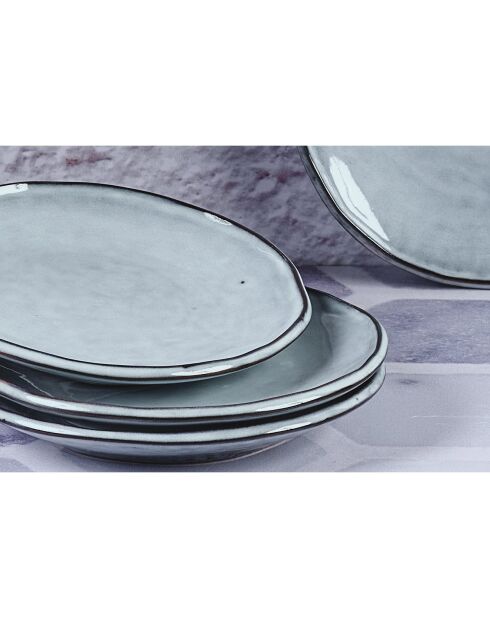 Service Complet en Grès Cloud gris clair - 48 pièces