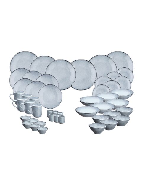 Service Complet en Grès Cloud gris clair - 48 pièces