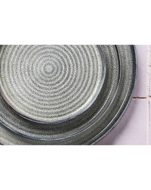 Service Complet en Grès Zen gris/bleu - 48 pièces