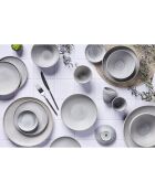 Service Complet en Grès Stone gris clair - 48 pièces