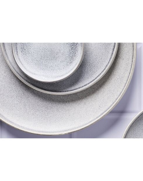Service Complet en Grès Stone gris clair - 48 pièces