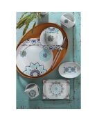 Service petit déjeuner en Porcelaine multicolore - 32 pièces