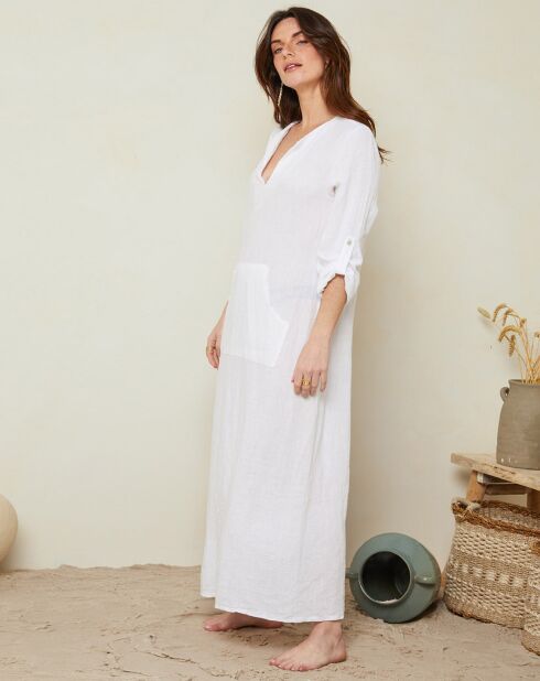 Félicie weißes Kleid aus 100% Leinen