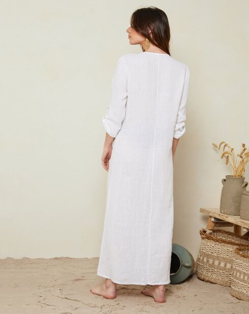 Robe 100% Lin Félicie blanche