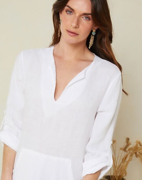 Robe 100% Lin Félicie blanche