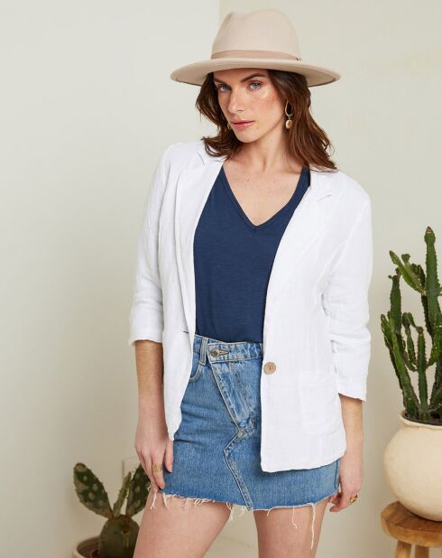 Giacca bianca Rome 100% lino