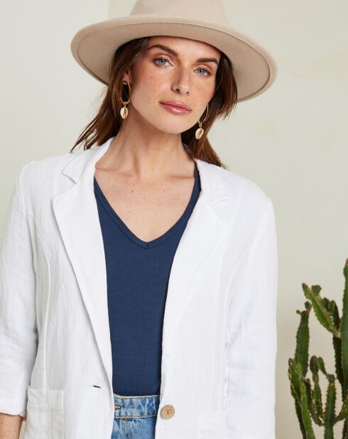 Giacca bianca Rome 100% lino