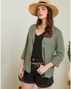Veste 100% Lin Flo vert kaki
