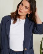 Veste 100% Lin Sophy bleu marine