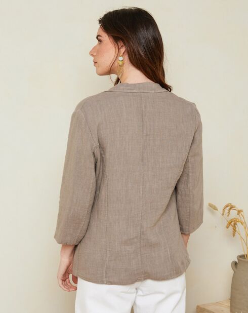 Chaqueta Berlin taupe 100% lino