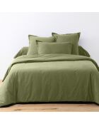 Parure housse de couette unie vert verveine