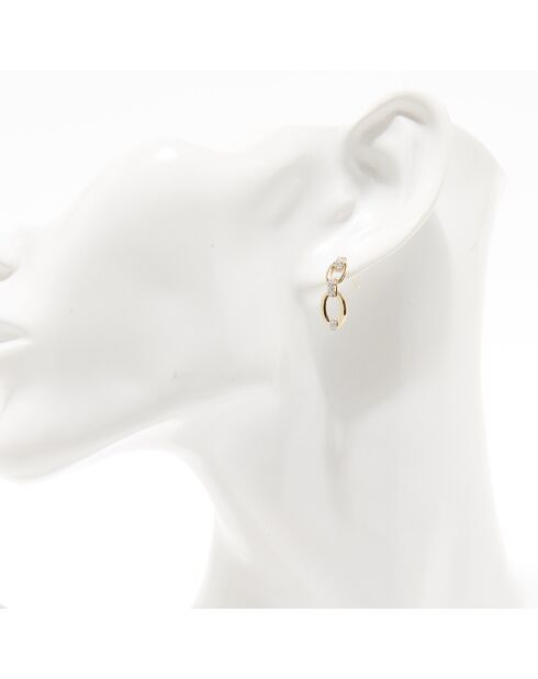 Boucles d'oreilles Diamants 0.12 ct or jaune