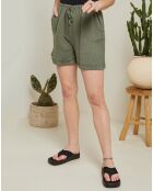 Short 100% Lin Armelle vert kaki