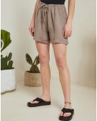 Short 100% Lin Armelle marron taupe