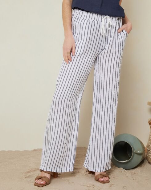 Pantalon 100% Lin Alice blanc