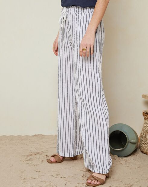 Pantalon 100% Lin Alice blanc