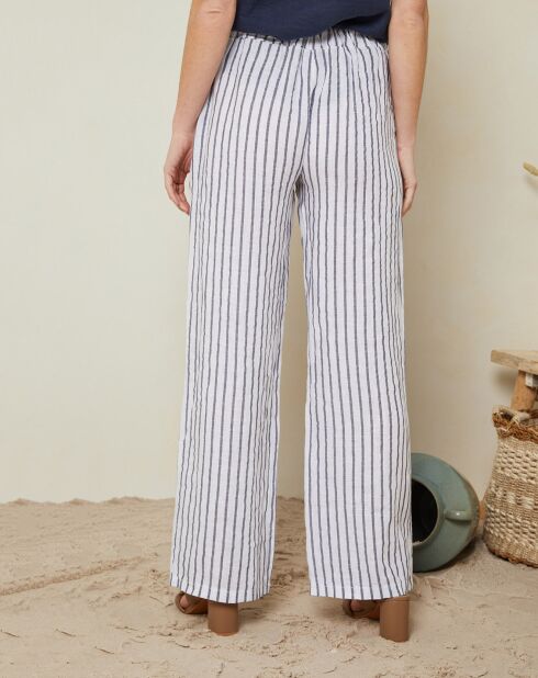Pantalon 100% Lin Alice blanc