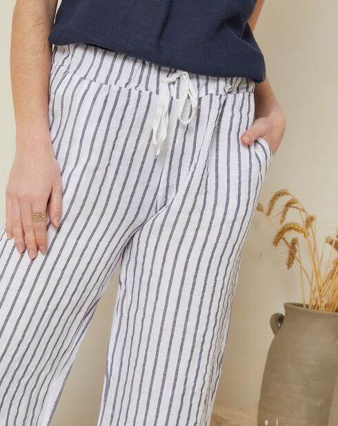Pantalon 100% Lin Alice blanc