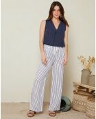 Pantalon 100% Lin Alice blanc