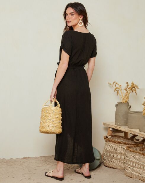 Gabrielle Schwarzes Kleid aus 100% Leinen