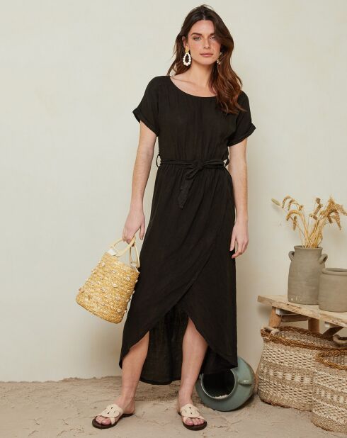 Robe 100% Lin Gabrielle noire