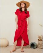 Robe 100% Lin Gabrielle rouge