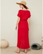 Robe 100% Lin Gabrielle rouge