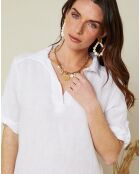 Robe 100% Lin Emy blanche