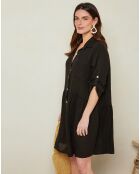 Robe 100% Lin Salomé noire