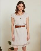 Robe 100% Lin Cath à dentelle beige