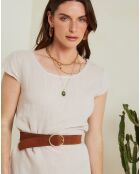 Robe 100% Lin Cath à dentelle beige