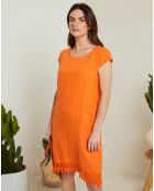 Warsaw oranje jurk van 100% linnen