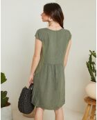 Robe 100% Lin Cath kaki