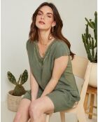 Robe 100% Lin Cath kaki