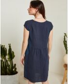 Robe 100% Lin Cath bleu marine
