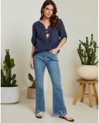 Blouse 100% Lin Varsovie bleu marine
