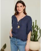 Blouse 100% Lin Varsovie bleu marine