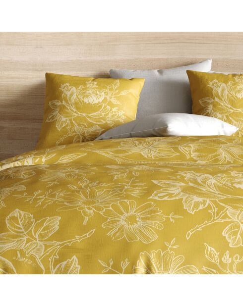 Parure housse de couette Victoria jaune