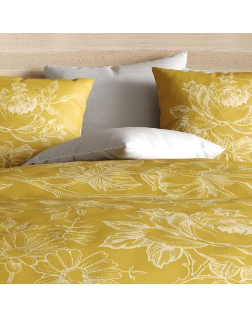 Parure housse de couette Victoria jaune