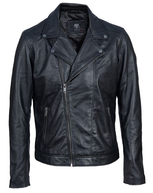 Veste en Cuir Haan noire