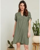 Robe évasée 100% Lin Apolline kaki