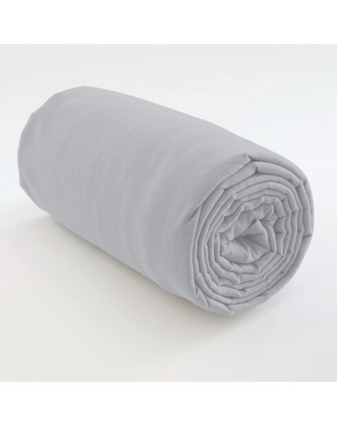 Drap housse uni bonnet 35 cm gris