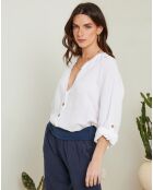 Chemise 100% Lin Amilya Barcelona blanche