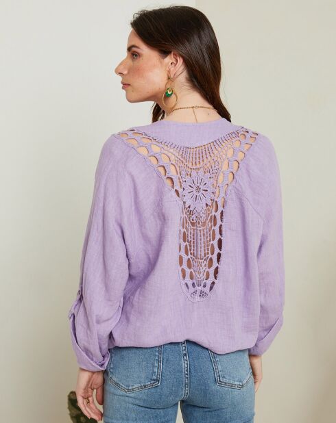 Léa lilac Tunika aus 100% Leinen