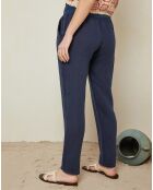 Pantalon 100% Lin Anahita Provence marine