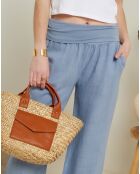 Pantalon 100% Lin Amber à poches bleu indigo